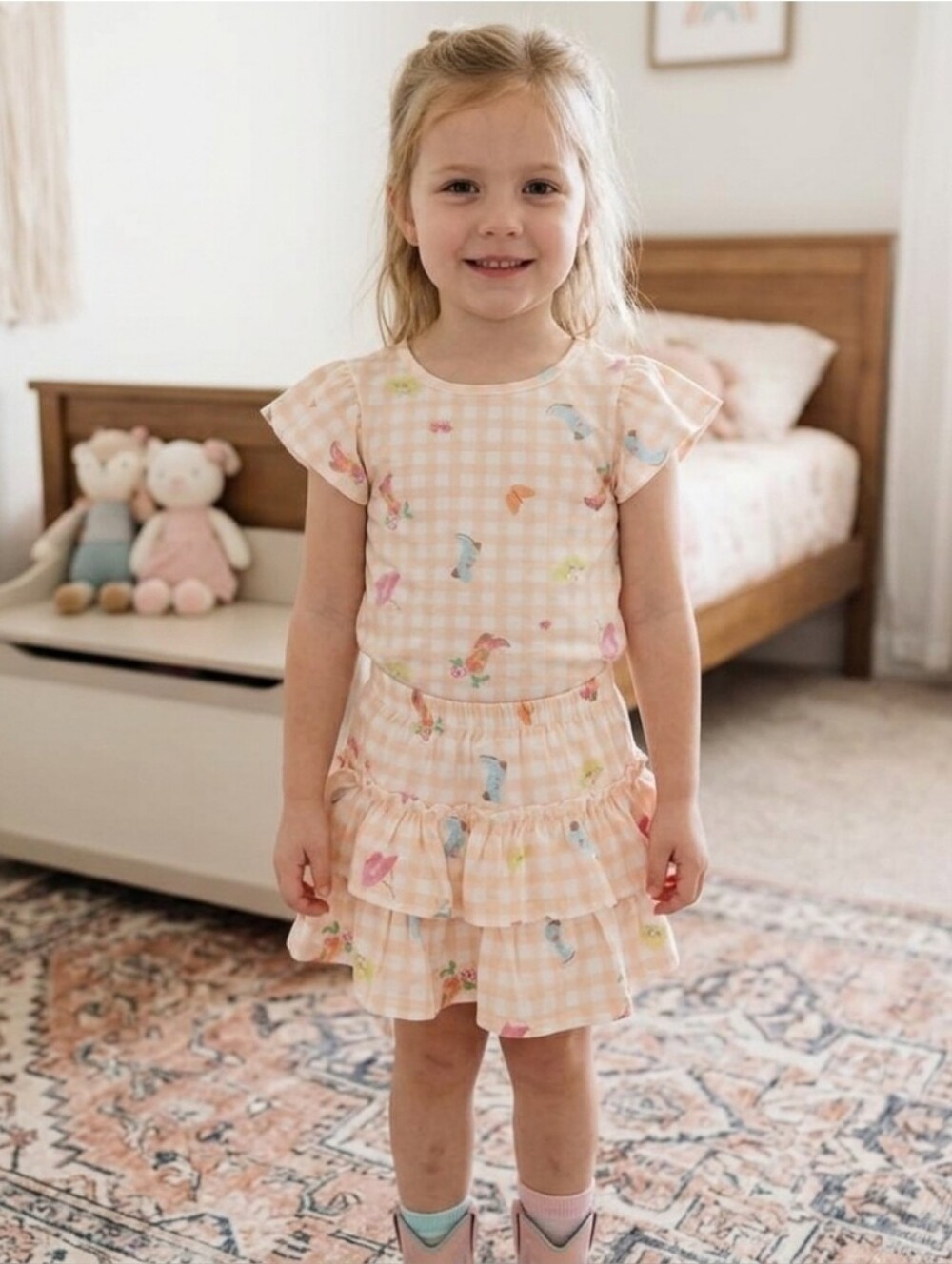 365 Kids by Garanimals Girls Tee and Scooter Skirt Outfit